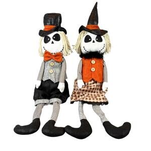 Ogrmar Halloween Plush Skeleton Dolls 29.5" Shelf Sitter Home Decor